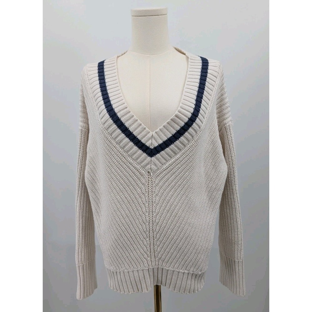 Abercrombie & Fitch Chunky Varisty Sweater Size L Cotton Cropped Preppy Heritage